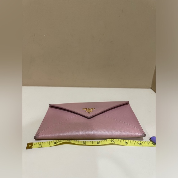 Prada Saffiano Envelope Wallet Dusty Rose w/unbranded chain - Picture 4 of 16